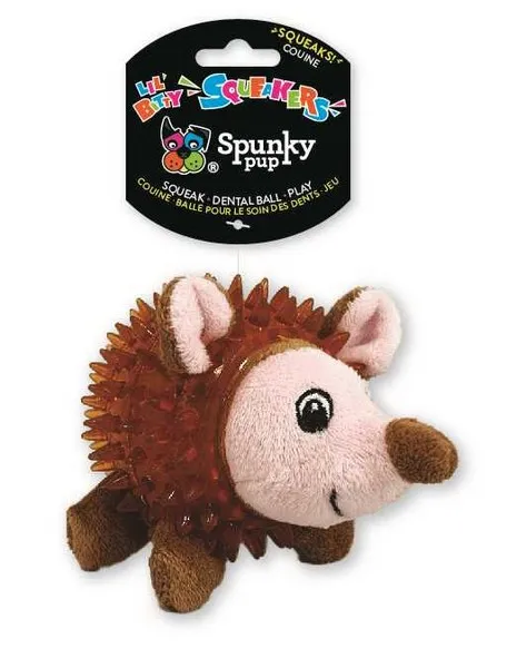 1ea Spunky Pup Lil' Bitty Squeakers Hedgehog - Toys
